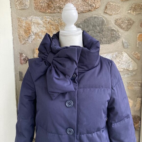 Kate Spade New York funnel-neck puffer coat with bow women’s extra small XS - Picture 4 of 12